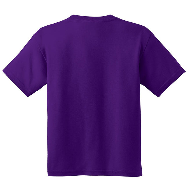 Purple - Back - Gildan Youth Unisex Heavy Cotton T-Shirt