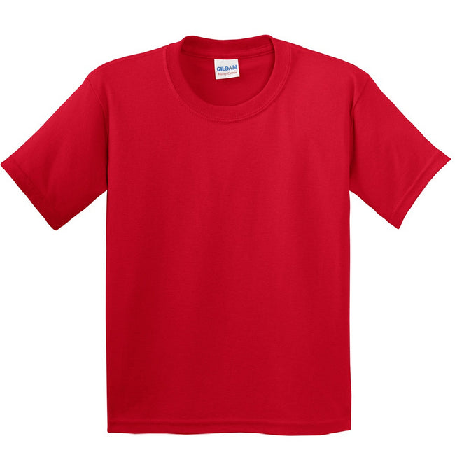 Red - Front - Gildan Youth Unisex Heavy Cotton T-Shirt
