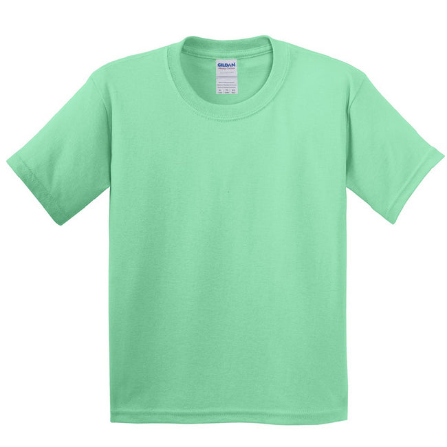 Mint Green - Front - Gildan Youth Unisex Heavy Cotton T-Shirt