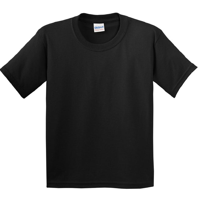 Black - Front - Gildan Youth Unisex Heavy Cotton T-Shirt