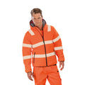 Fluorescent Orange - Back - Result Genuine Recycled Mens Ripstop Padded Jacket