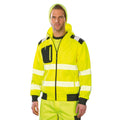 Fluorescent Yellow - Back - Result Genuine Recycled Mens Robust Safety Zipped Hoodie