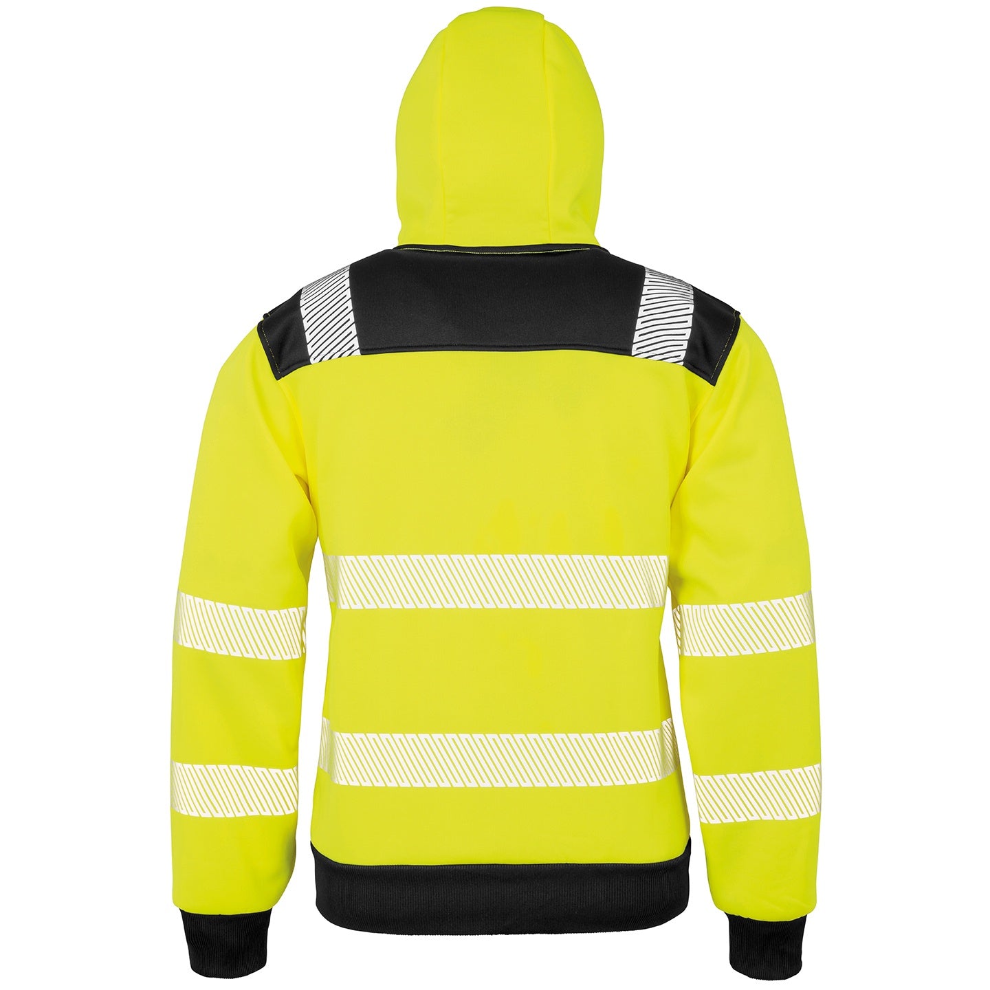 Fluorescent Yellow - Side - Result Genuine Recycled Mens Robust Safety Zipped Hoodie