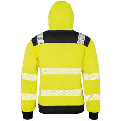 Fluorescent Yellow - Side - Result Genuine Recycled Mens Robust Safety Zipped Hoodie