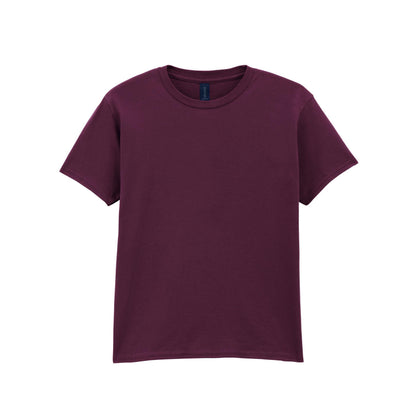 Maroon - Front - Gildan Childrens Unisex Soft Style T-Shirt