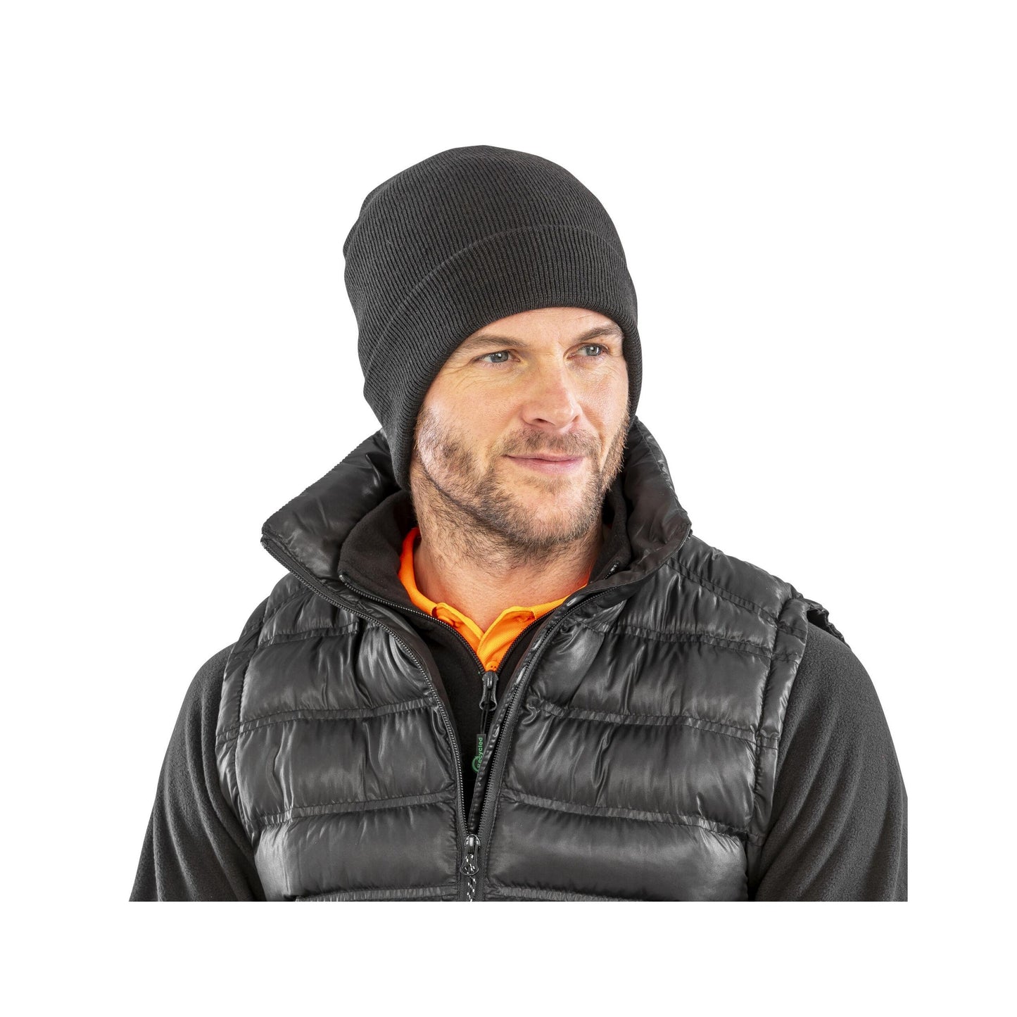 Charcoal Grey - Front - Result Genuine Recycled Woolly Ski Hat