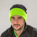 Black-Lime Green - Back - Result Genuine Recycled Black Compass Beanie