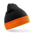 Black-Orange - Front - Result Genuine Recycled Black Compass Beanie