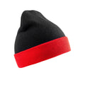 Black-Red - Front - Result Genuine Recycled Black Compass Beanie