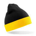 Black-Yellow - Front - Result Genuine Recycled Black Compass Beanie