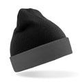 Black-Grey - Front - Result Genuine Recycled Black Compass Beanie