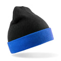 Black-Royal Blue - Front - Result Genuine Recycled Black Compass Beanie