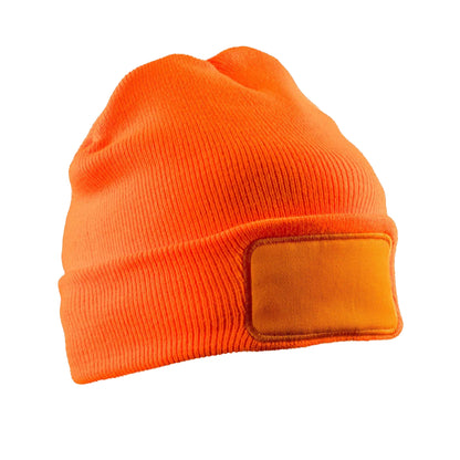 Fluorescent Orange - Front - Result Genuine Recycled Thinsulate Printer Beanie