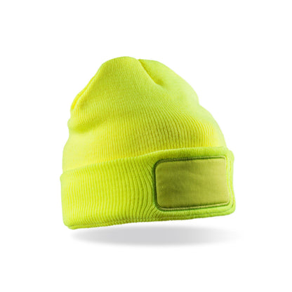 Fluorescent Yellow - Back - Result Genuine Recycled Thinsulate Printer Beanie