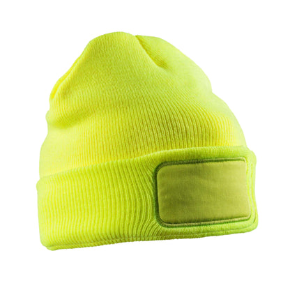 Fluorescent Yellow - Front - Result Genuine Recycled Thinsulate Printer Beanie