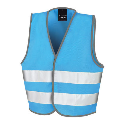 Sky Blue - Front - SAFE-GUARD by Result Childrens-Kids Core Enhanced Hi-Vis Vest