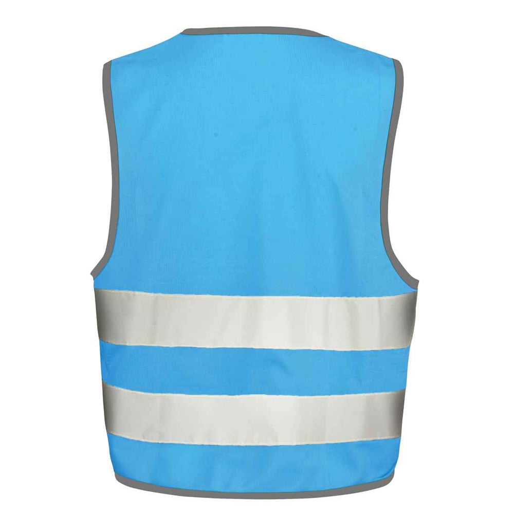 Sky Blue - Back - SAFE-GUARD by Result Childrens-Kids Core Enhanced Hi-Vis Vest