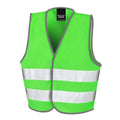 Lime Green - Front - SAFE-GUARD by Result Childrens-Kids Core Enhanced Hi-Vis Vest