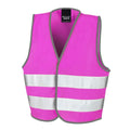 Fluorescent Pink - Front - SAFE-GUARD by Result Childrens-Kids Core Enhanced Hi-Vis Vest