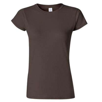 Dark Chocolate - Front - Gildan Ladies Soft Style Short Sleeve T-Shirt