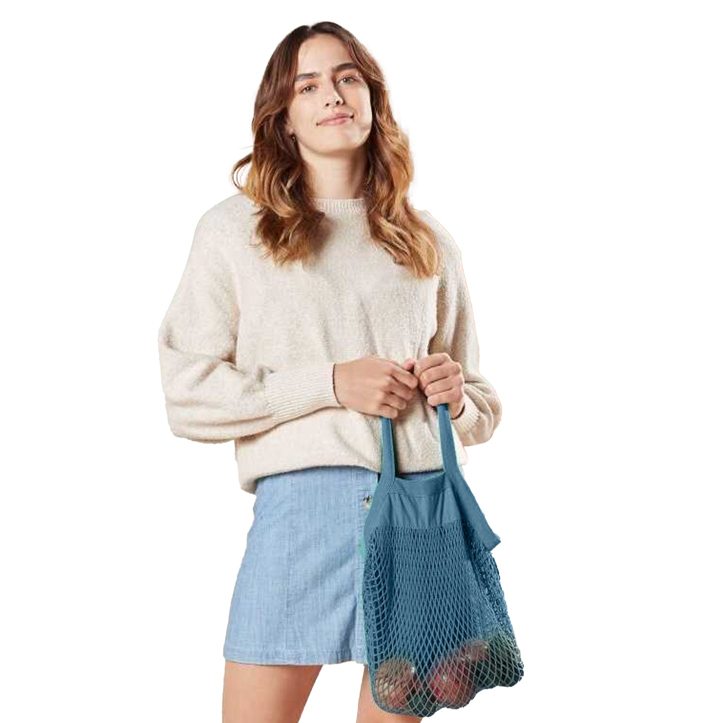 Airforce Blue - Back - Westford Mill Organic Mesh Carry Bag