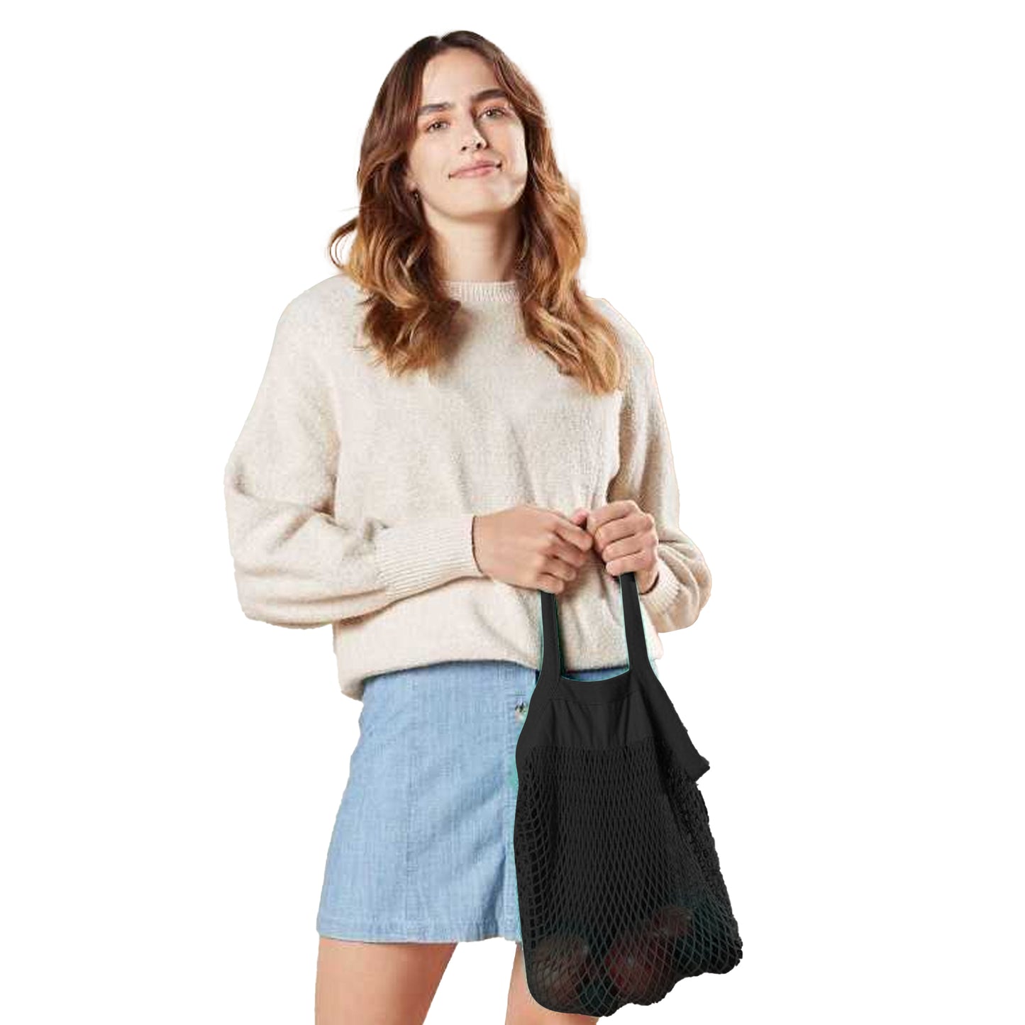 Black - Back - Westford Mill Organic Mesh Carry Bag