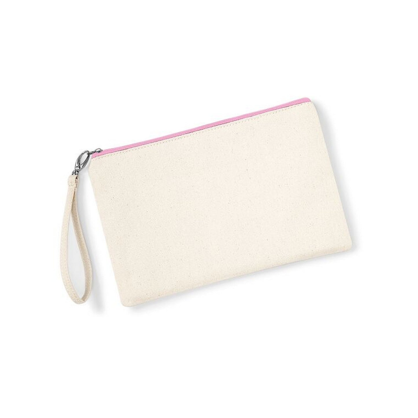 Natural-Pink - Back - Westford Mill Canvas Wristlet Pouch