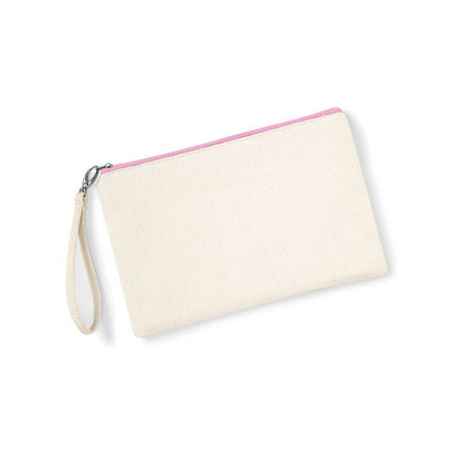 Natural-Pink - Back - Westford Mill Canvas Wristlet Pouch