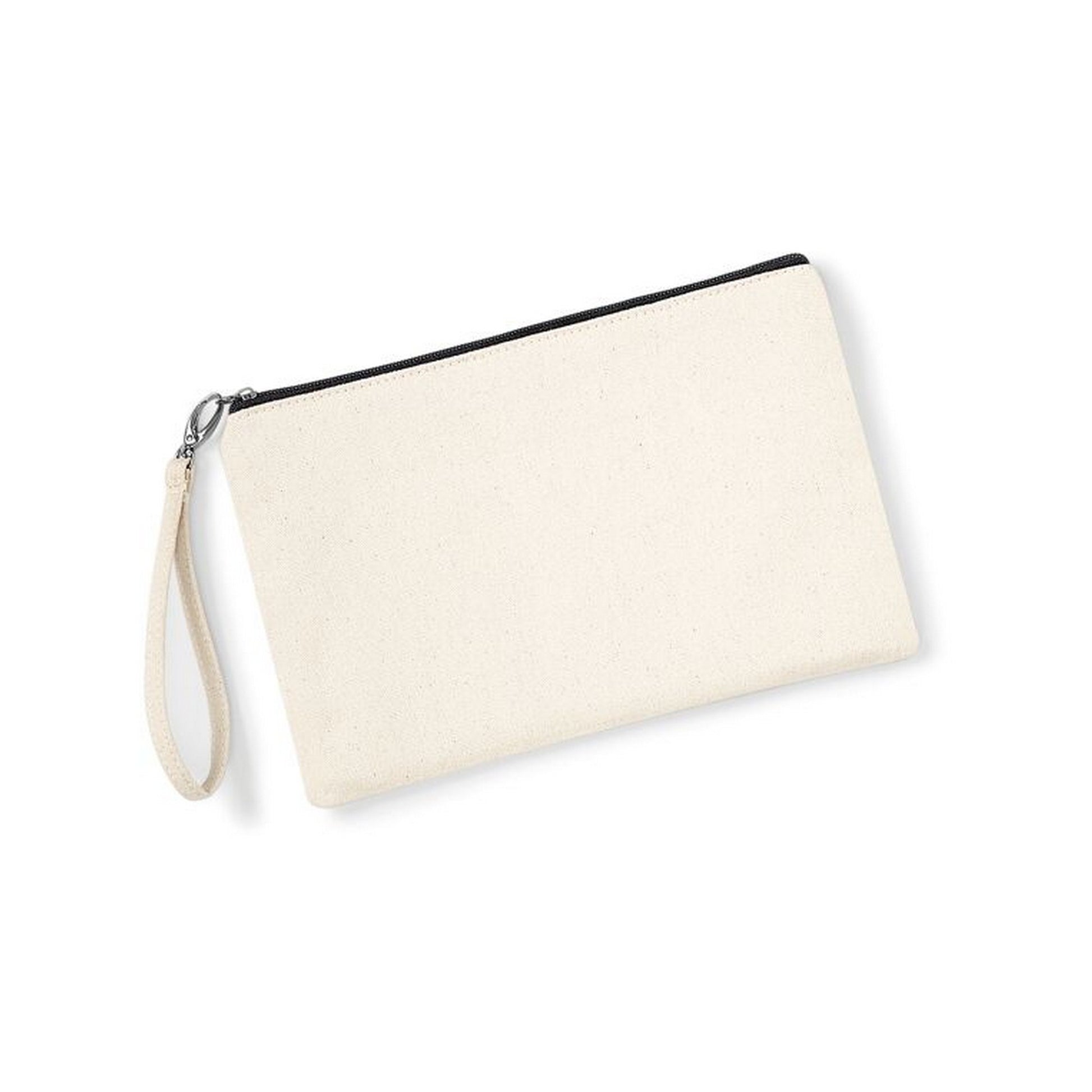Natural-Black - Back - Westford Mill Canvas Wristlet Pouch