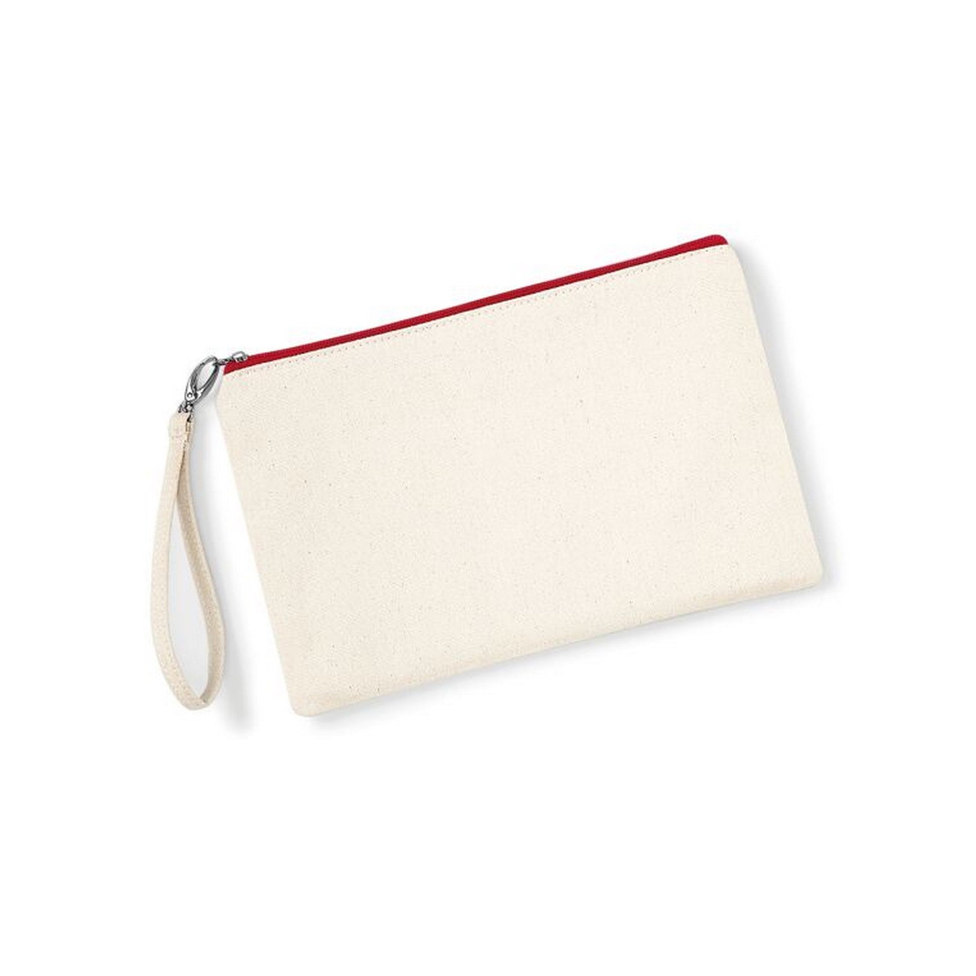 Natural-Red - Back - Westford Mill Canvas Wristlet Pouch