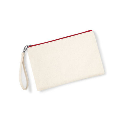 Natural-Red - Back - Westford Mill Canvas Wristlet Pouch