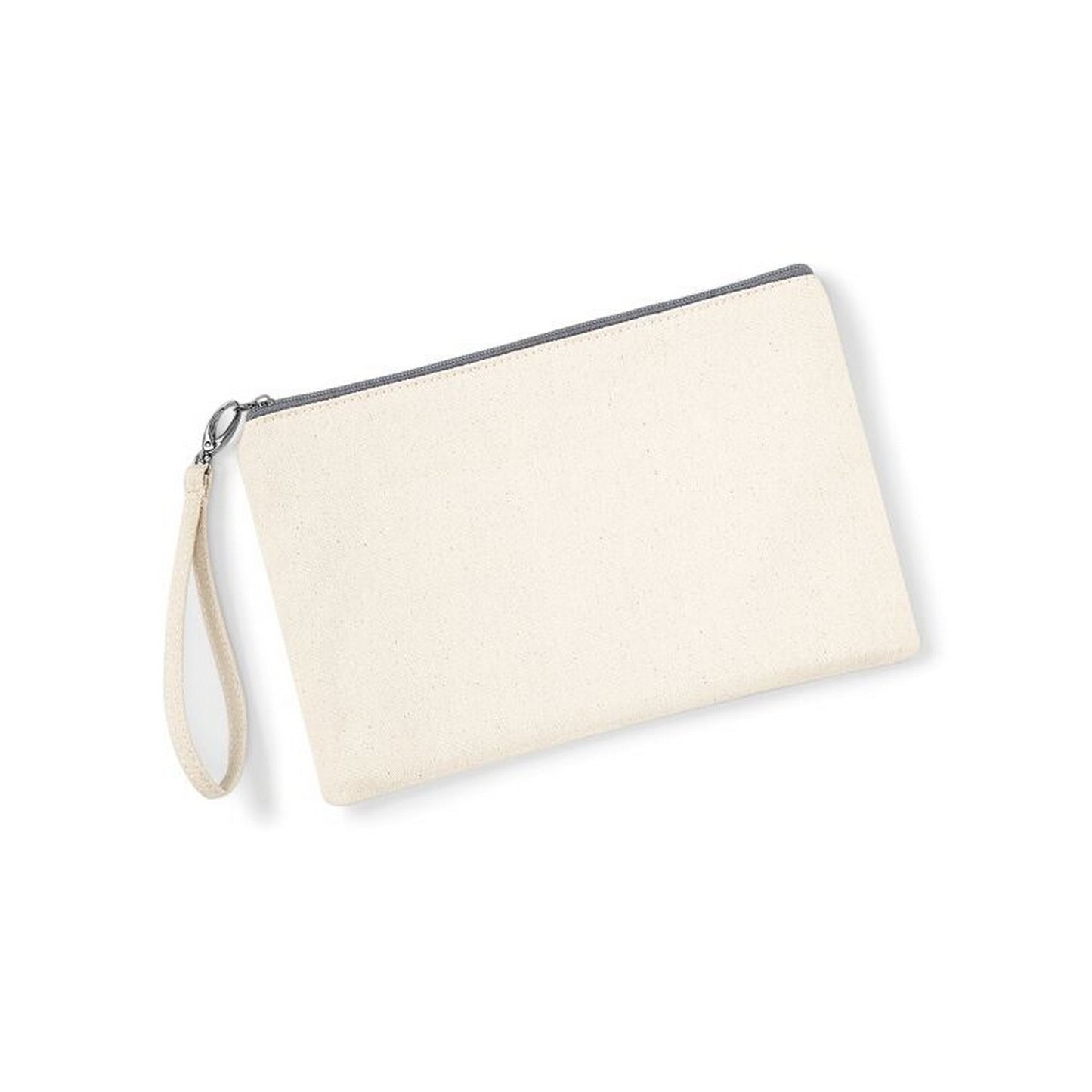Natural-Light Grey - Back - Westford Mill Canvas Wristlet Pouch