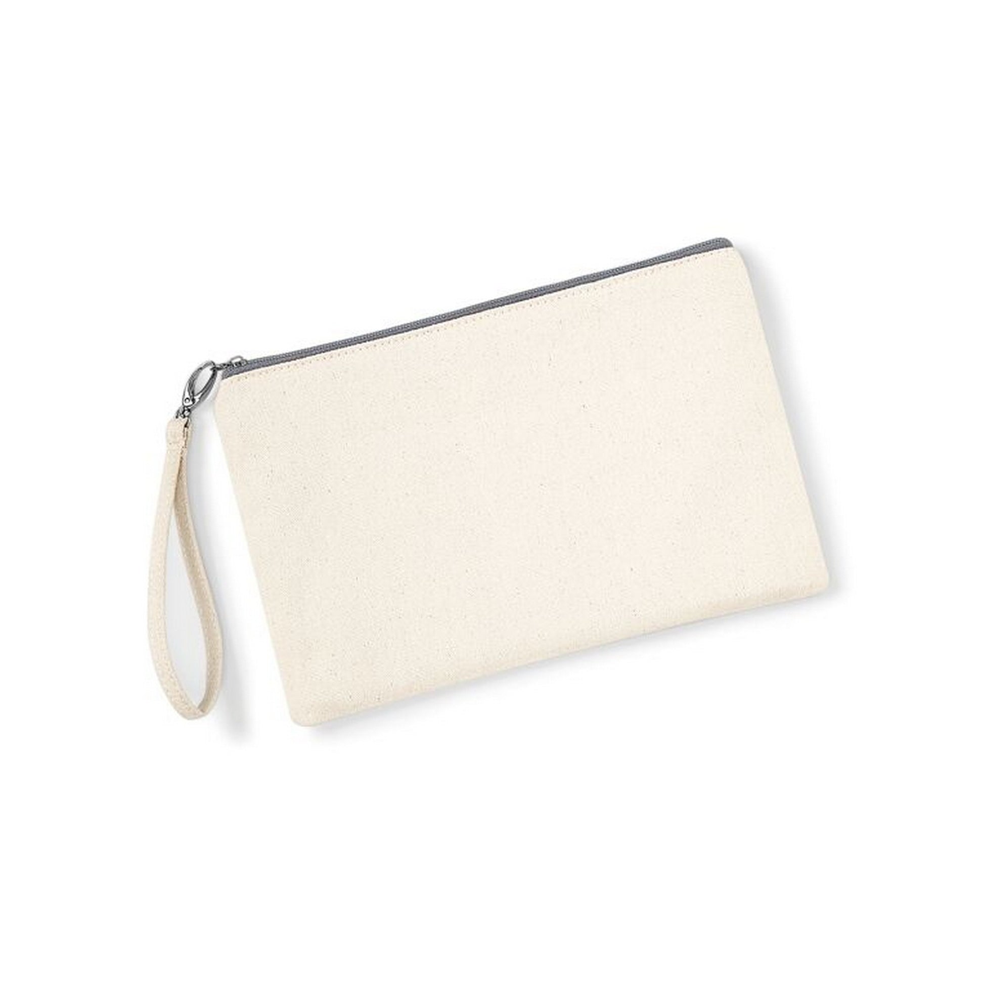 Natural-Light Grey - Back - Westford Mill Canvas Wristlet Pouch