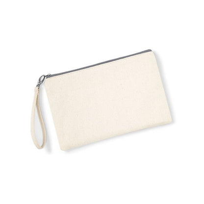 Natural-Light Grey - Back - Westford Mill Canvas Wristlet Pouch