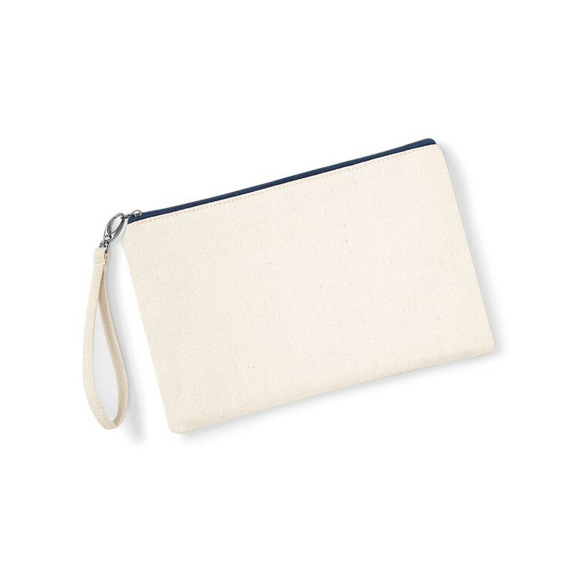 Natural-Navy - Back - Westford Mill Canvas Wristlet Pouch