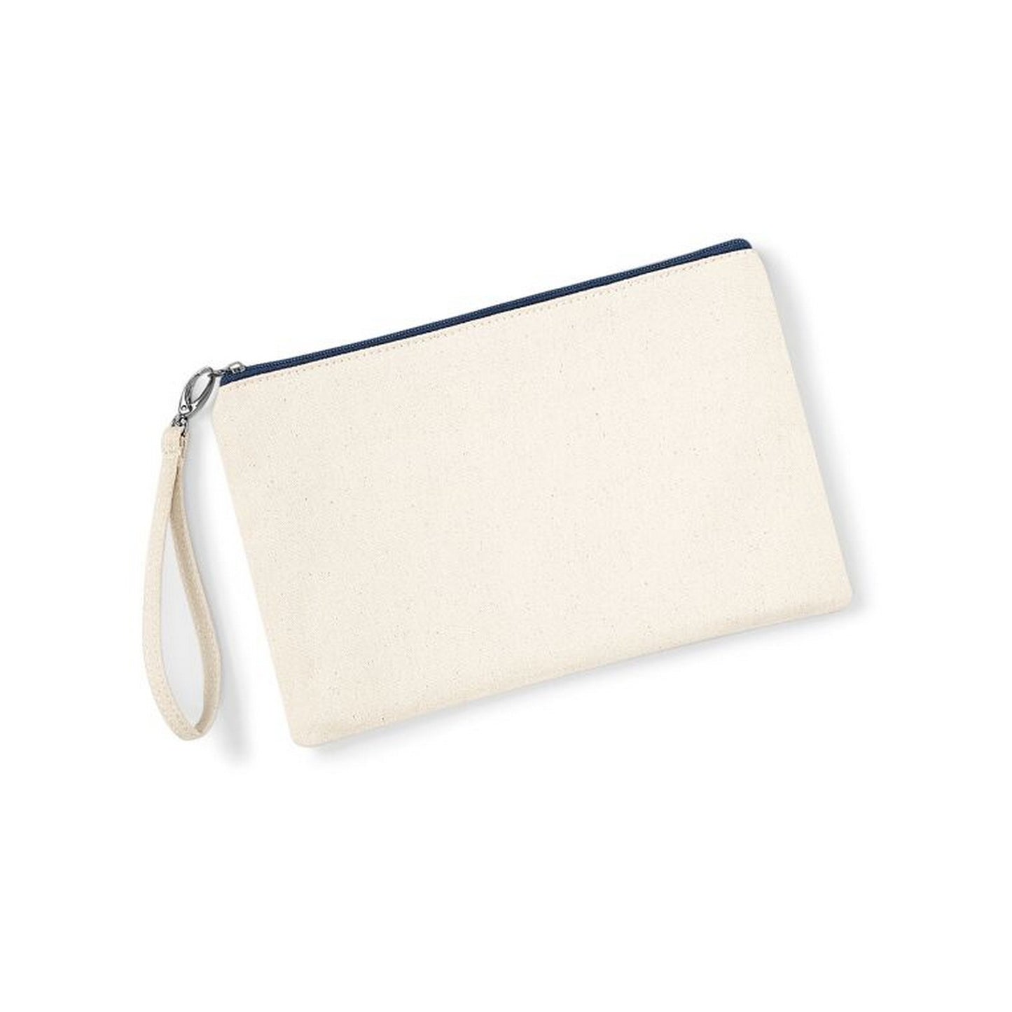 Natural-Navy - Back - Westford Mill Canvas Wristlet Pouch