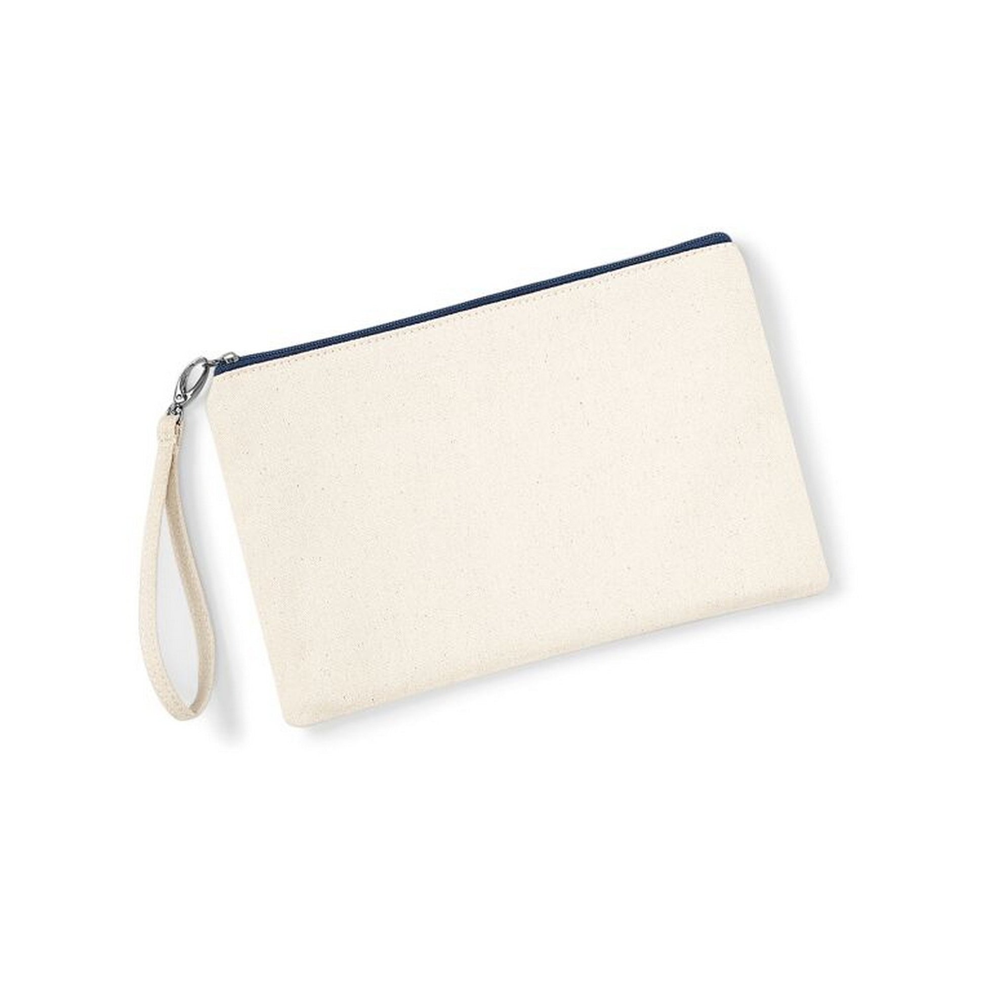 Natural-Navy - Back - Westford Mill Canvas Wristlet Pouch