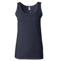 Navy - Front - Gildan Ladies Soft Style Tank Top Vest