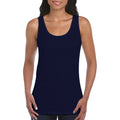 Navy - Back - Gildan Ladies Soft Style Tank Top Vest