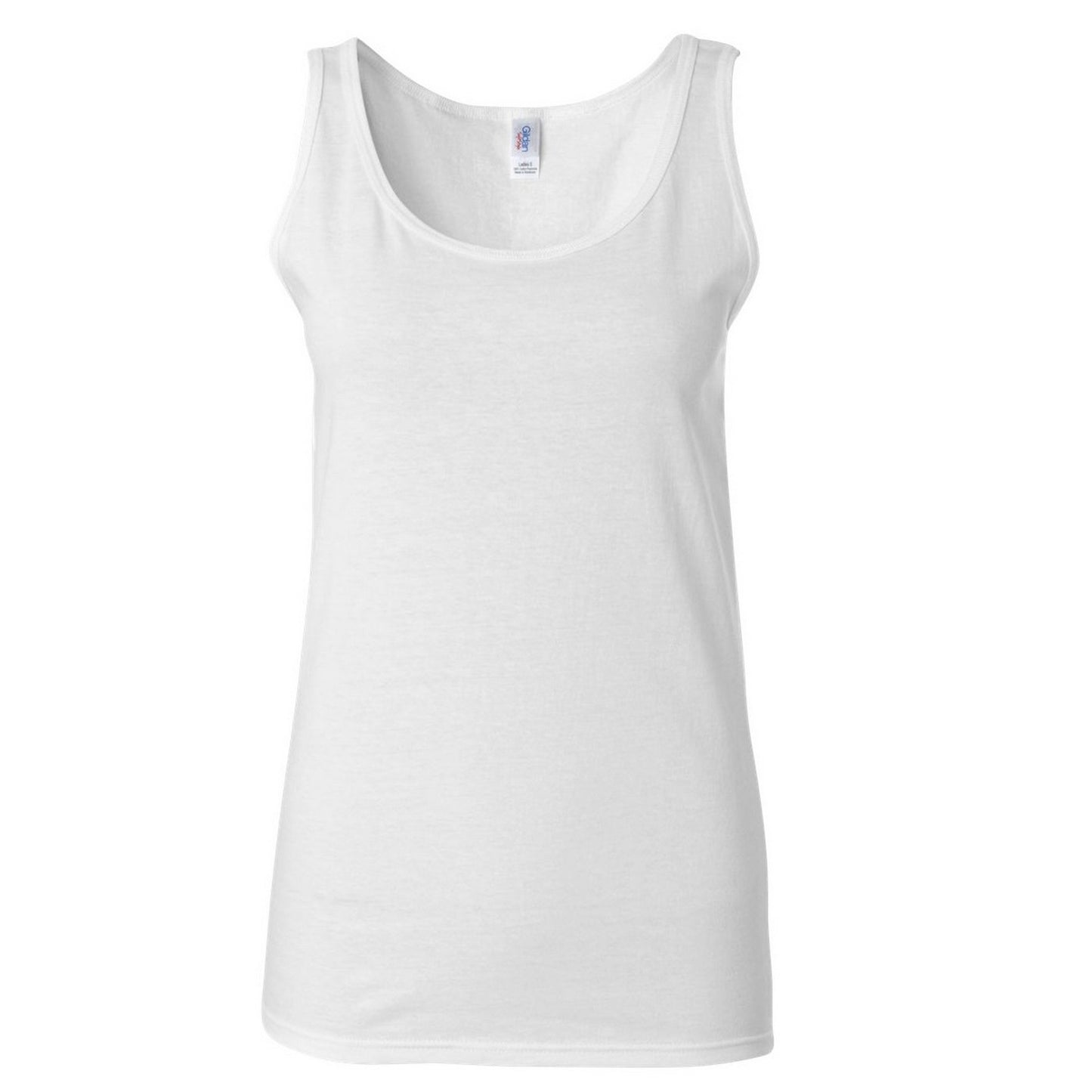 White - Front - Gildan Ladies Soft Style Tank Top Vest