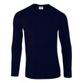 Navy - Front - Gildan Mens Soft Style Long Sleeve T-Shirt