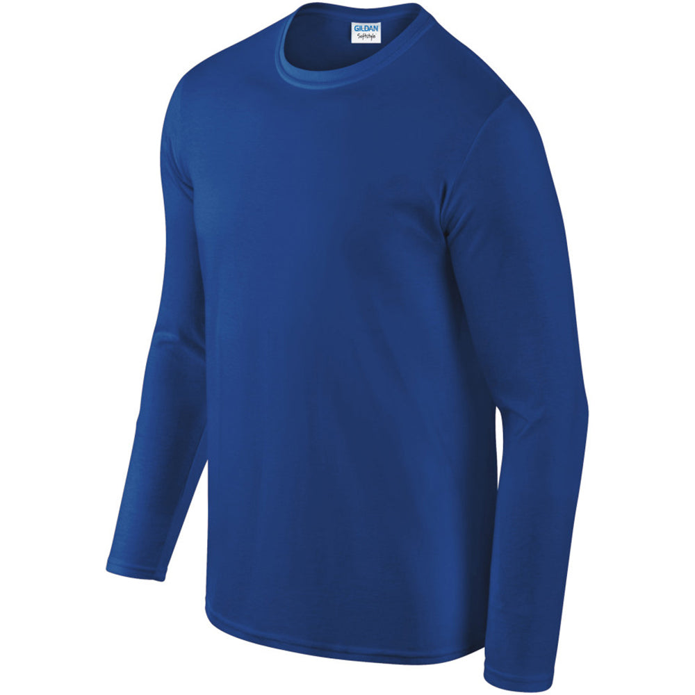 Navy Blue - Side - Gildan Mens Soft Style Long Sleeve T-Shirt