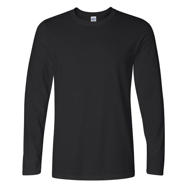 Black - Front - Gildan Mens Soft Style Long Sleeve T-Shirt