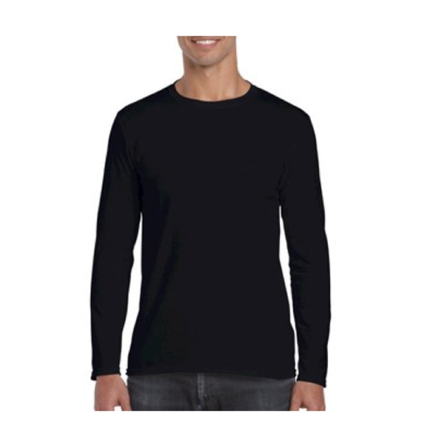 Black - Back - Gildan Mens Soft Style Long Sleeve T-Shirt