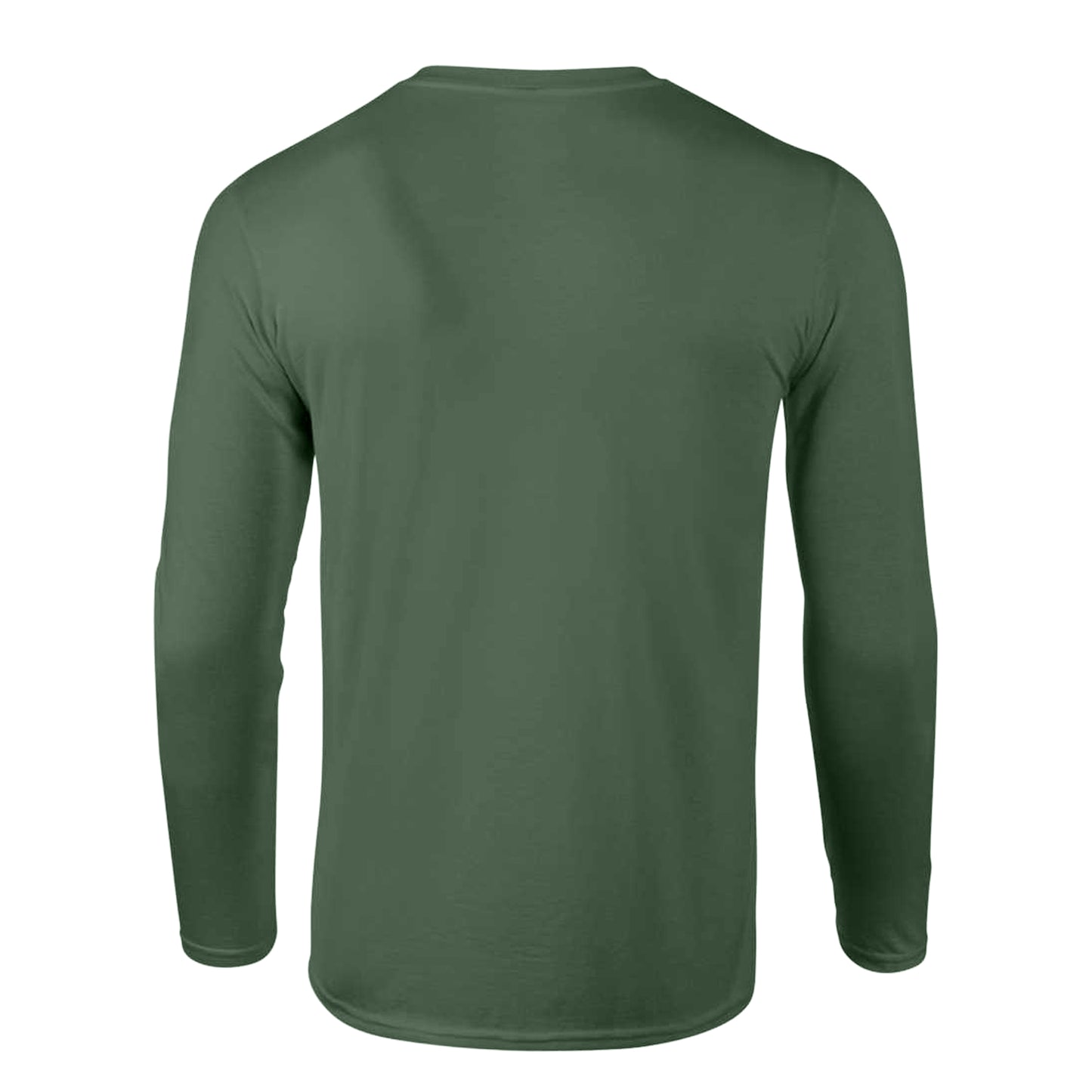 Military Green - Back - Gildan Mens Soft Style Long Sleeve T-Shirt