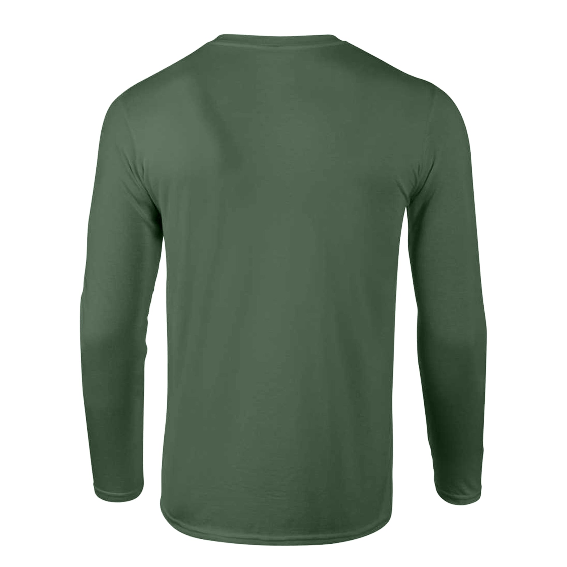 Military Green - Back - Gildan Mens Soft Style Long Sleeve T-Shirt