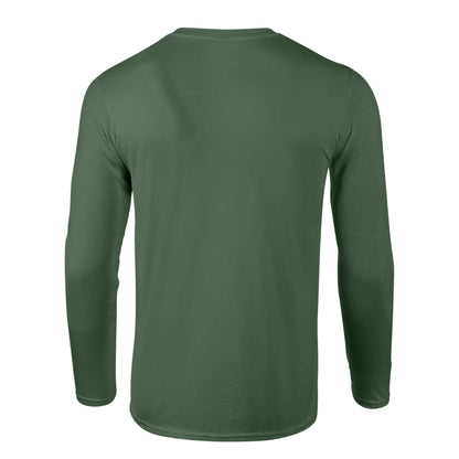 Military Green - Back - Gildan Mens Soft Style Long Sleeve T-Shirt