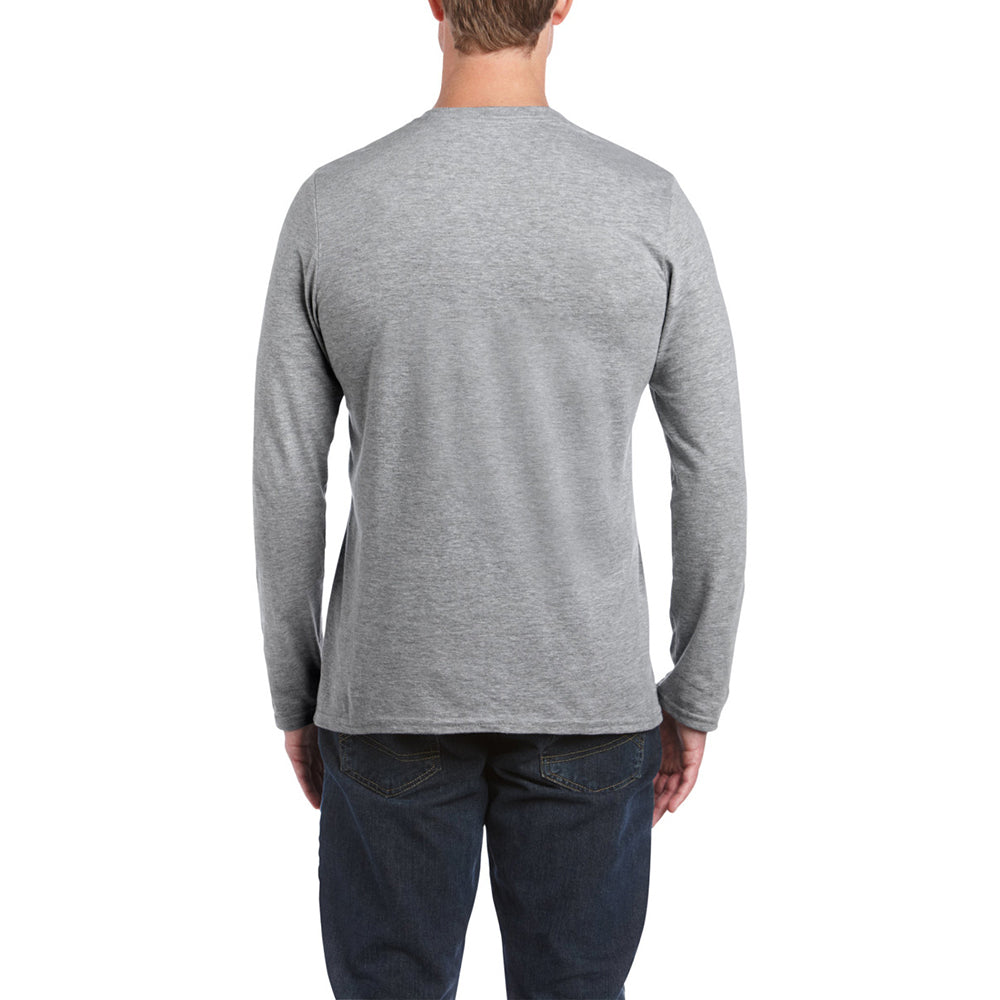 Sport Grey - Pack Shot - Gildan Mens Soft Style Long Sleeve T-Shirt