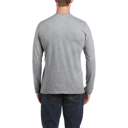 Sport Grey - Pack Shot - Gildan Mens Soft Style Long Sleeve T-Shirt