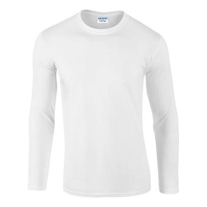 White - Front - Gildan Mens Soft Style Long Sleeve T-Shirt